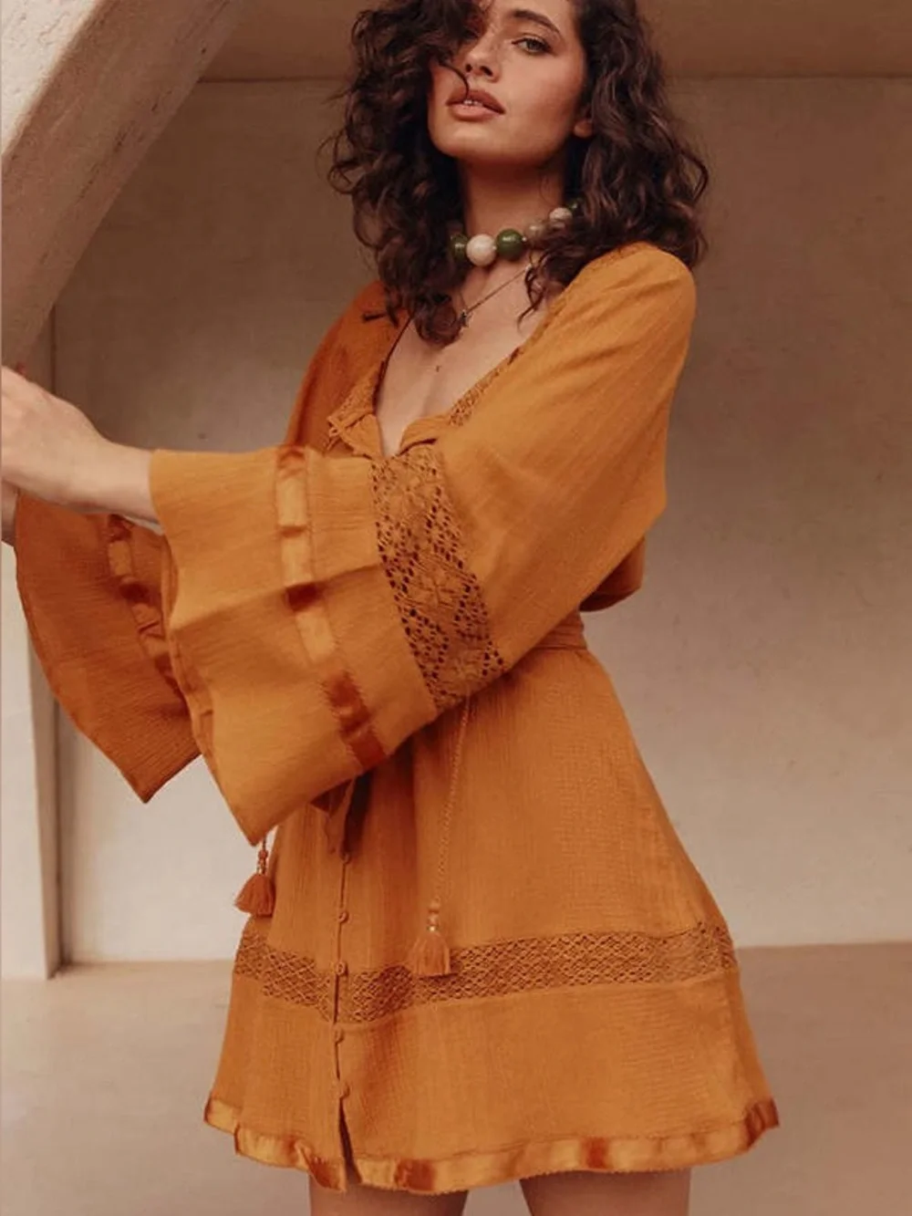 spell long sleeve dress Spell Women's Swan Lake Tunic Dress